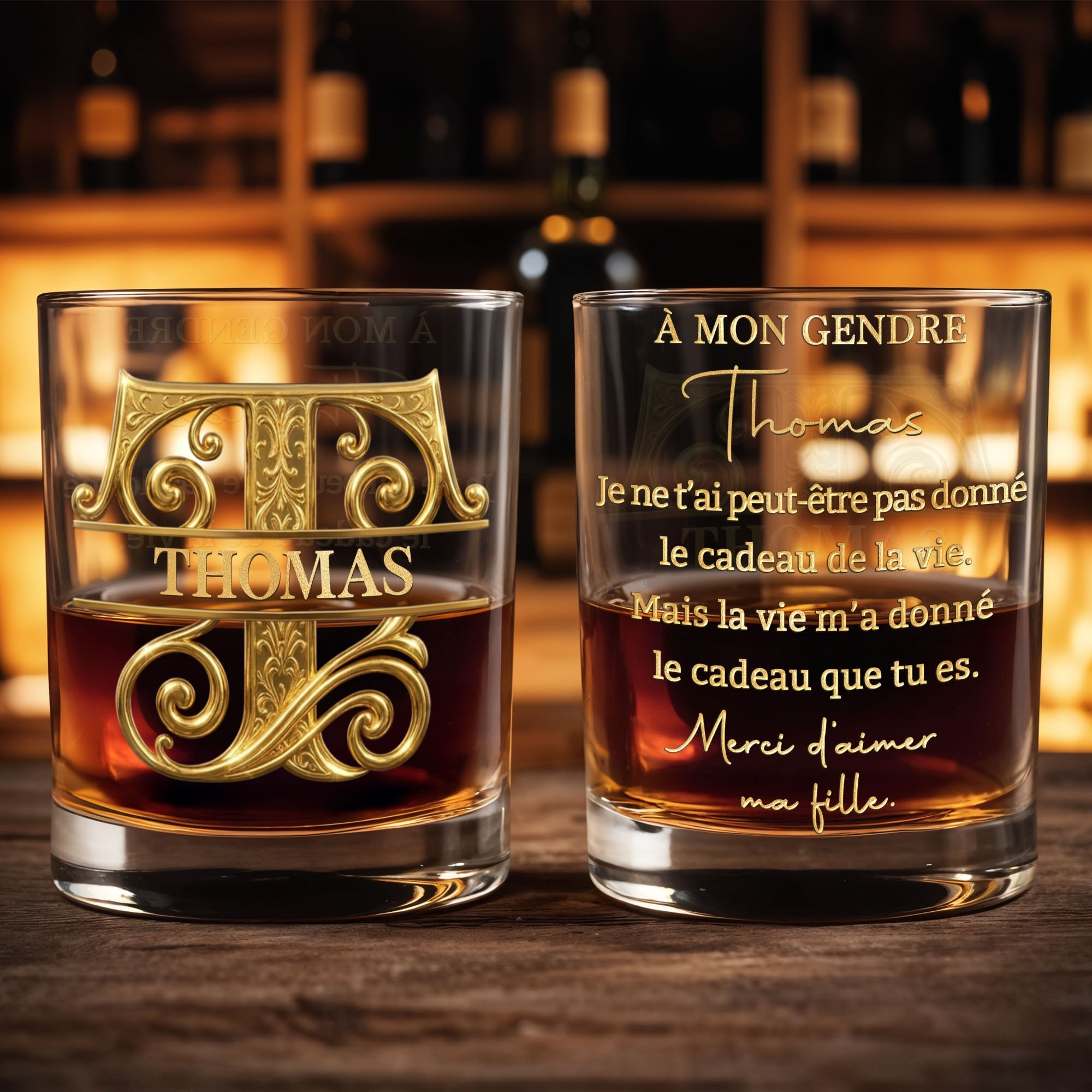 Personalized Monogram Whiskey Glass Gift for Son-In-Law Whiskey Glass GradoCreations