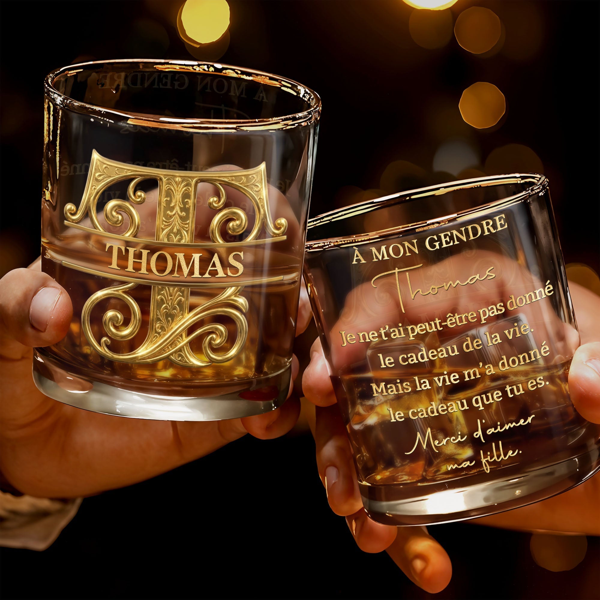 Personalized Monogram Whiskey Glass Gift for Son-In-Law Whiskey Glass GradoCreations
