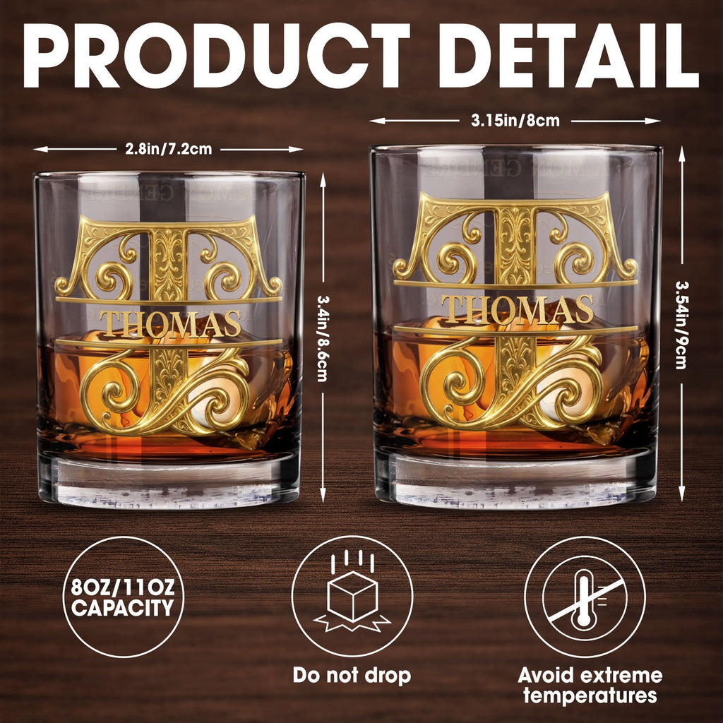 Personalized Monogram Whiskey Glass Gift for Son-In-Law Whiskey Glass GradoCreations