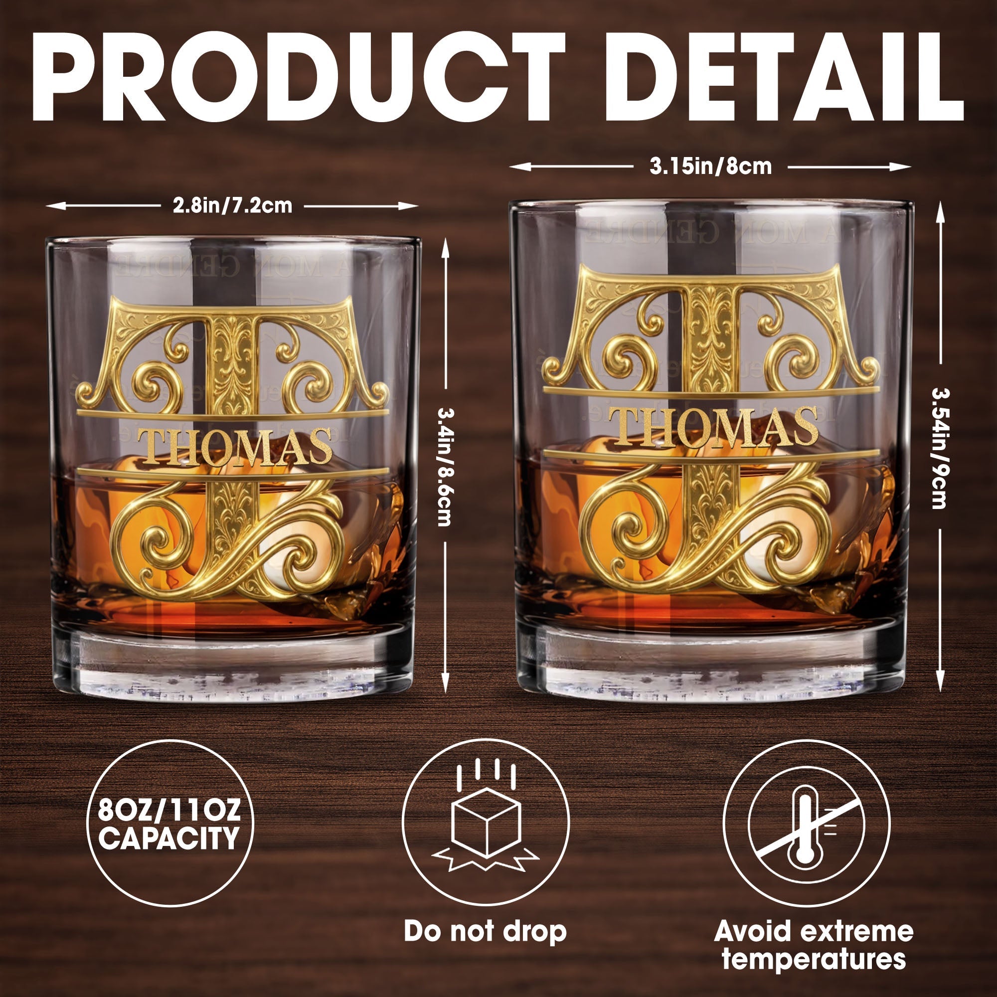 Personalized Monogram Whiskey Glass Gift for Son-In-Law Whiskey Glass GradoCreations