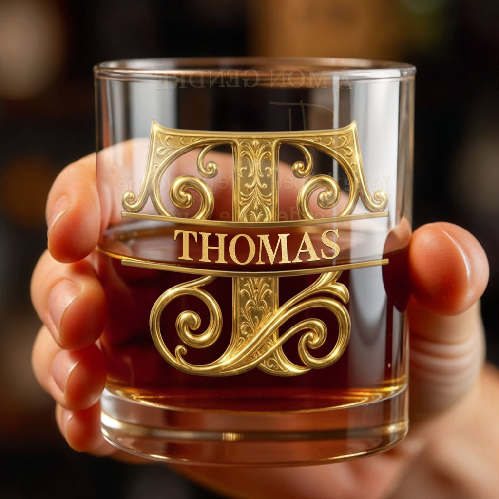 Personalized Monogram Whiskey Glass Gift for Son-In-Law Whiskey Glass GradoCreations