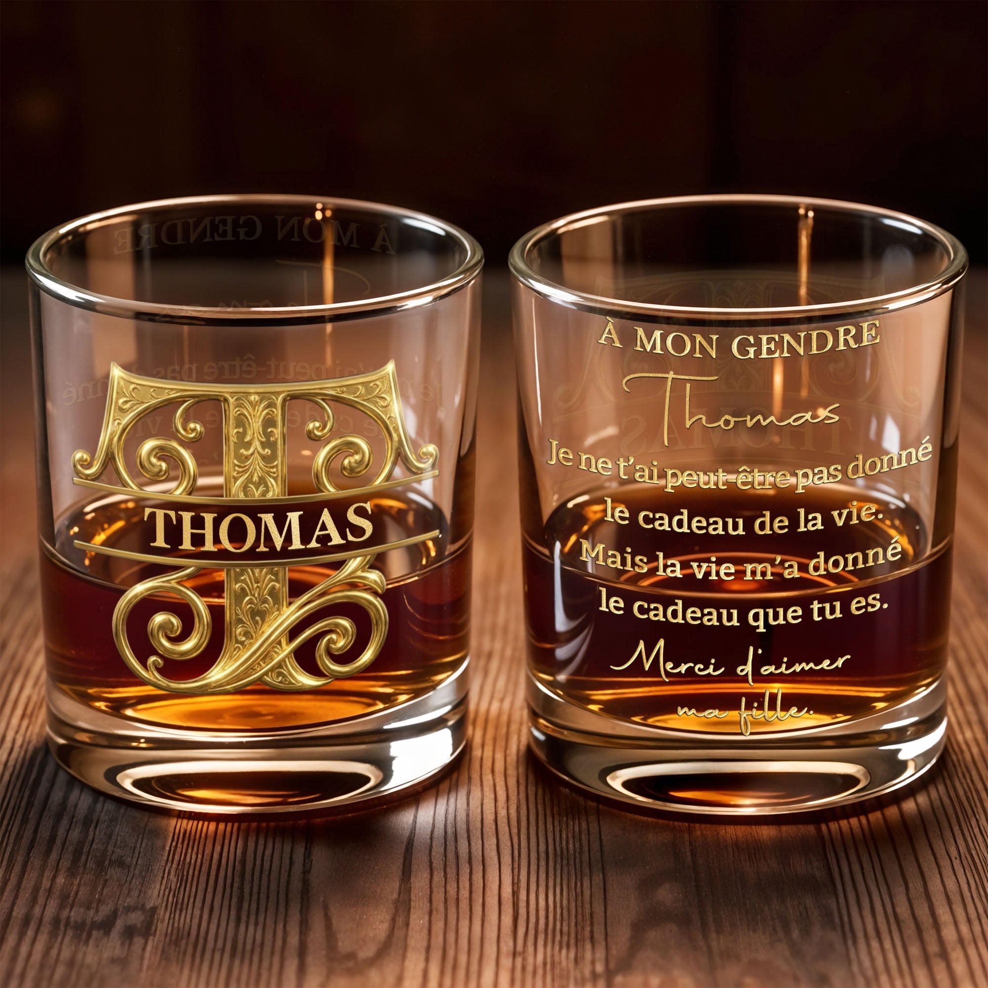 Personalized Monogram Whiskey Glass Gift for Son-In-Law Whiskey Glass GradoCreations