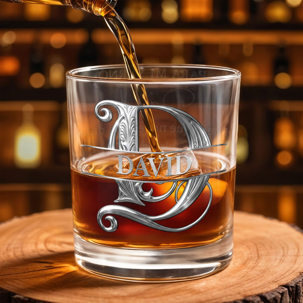 Personalized Custom Whiskey Glass Monogram Gift for Son-In-Law Whiskey Glass GradoCreations