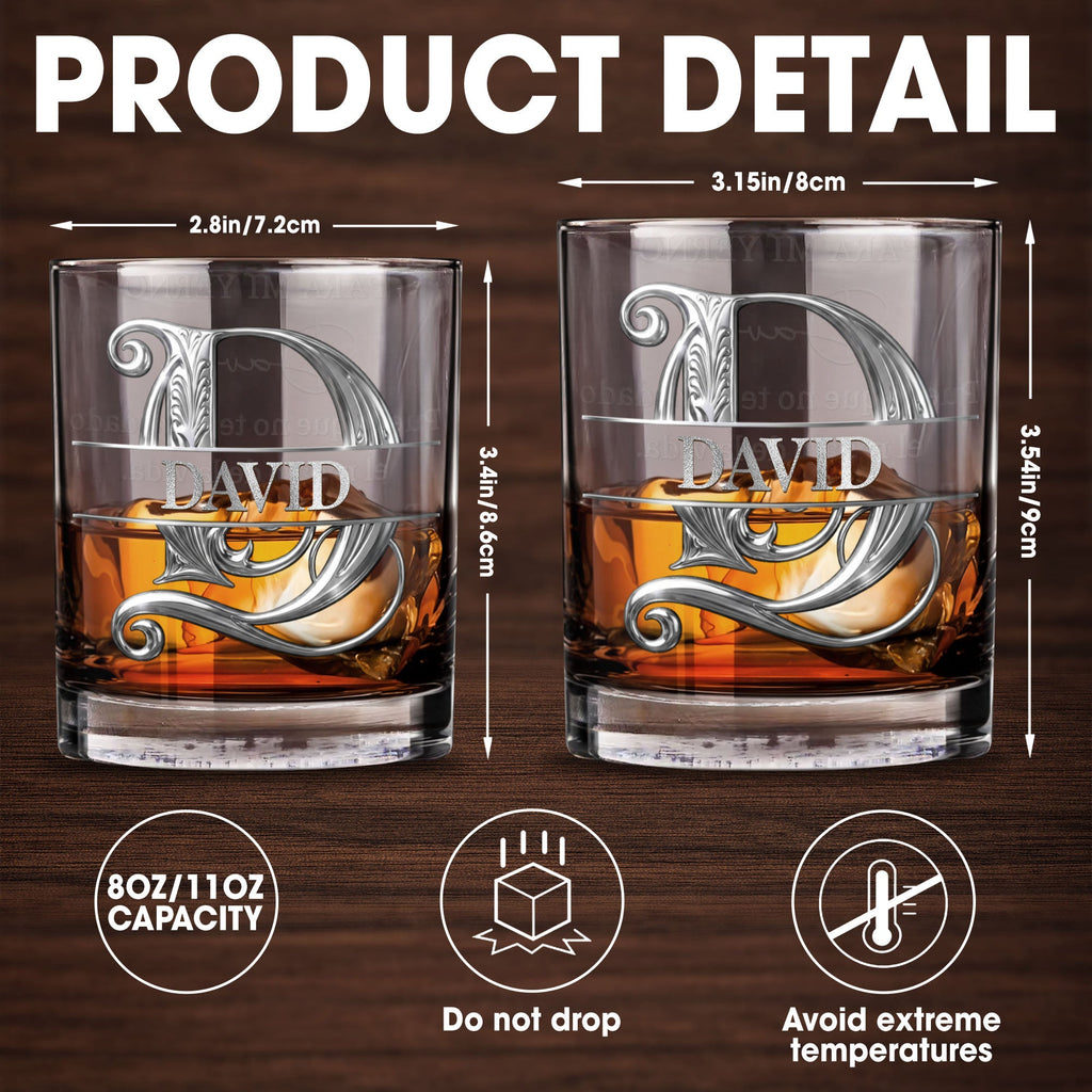 Personalized Custom Whiskey Glass Monogram Gift for Son-In-Law Whiskey Glass GradoCreations