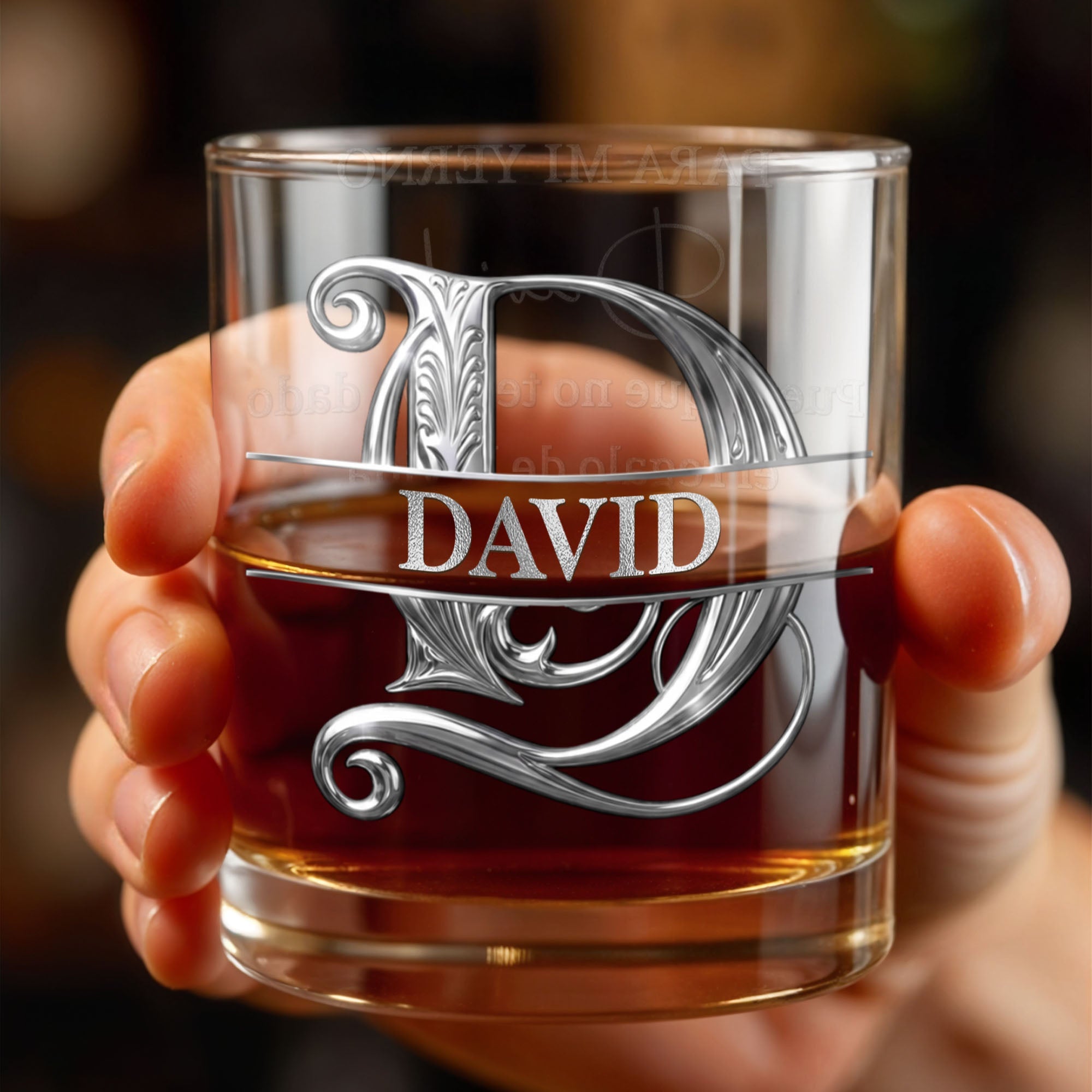 Personalized Custom Whiskey Glass Monogram Gift for Son-In-Law Whiskey Glass GradoCreations