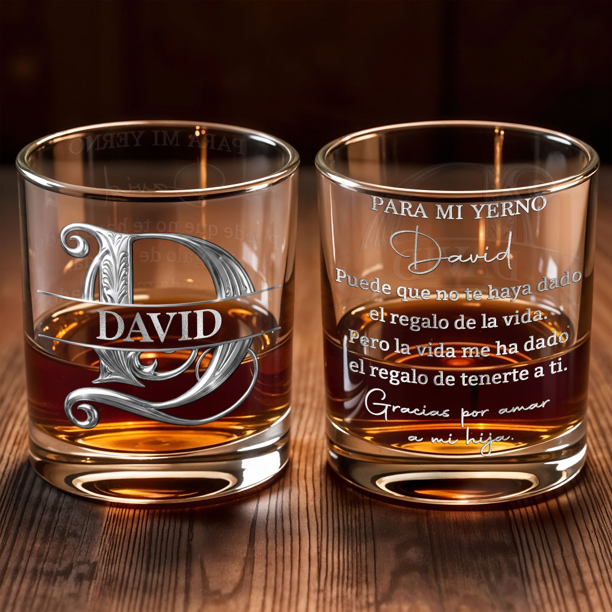 Personalized Custom Whiskey Glass Monogram Gift for Son-In-Law Whiskey Glass GradoCreations