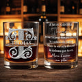 Personalized Whiskey Glass Custom Name Monogram Gift for Son-in-Law Whiskey Glass GradoCreations