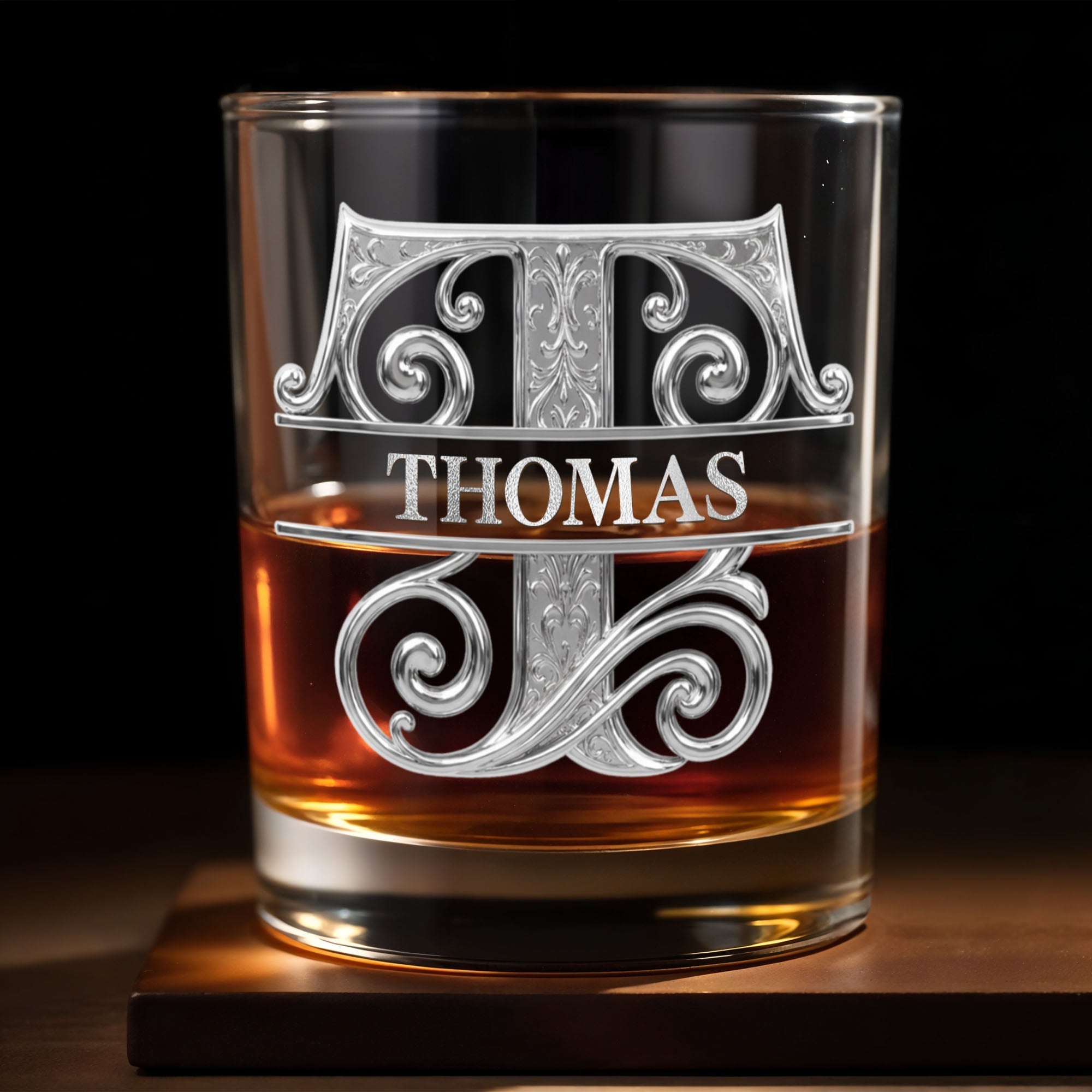 Personalized Whiskey Glass Custom Name Monogram Gift for Son-in-Law Whiskey Glass GradoCreations
