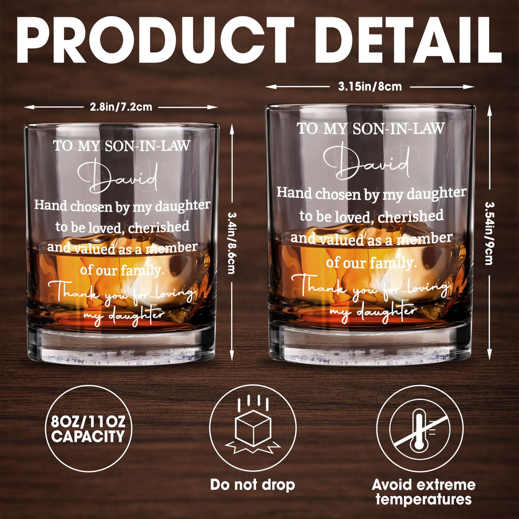Personalized Whiskey Glass Custom Name Gift for Son-in-Law Whiskey Glass GradoCreations