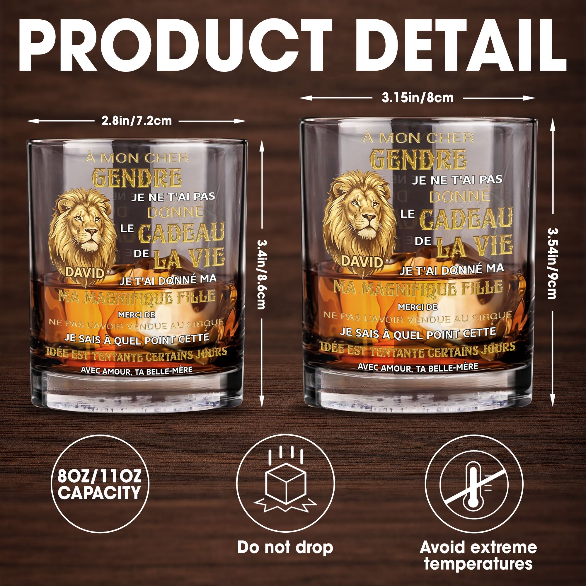 Personalized Custom Whiskey Glass Gift for Son-in-Law Whiskey Glass GradoCreations