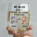Personalized Floral Stemless Wine Glass Gift for Sister Wine Glasses GradoCreations