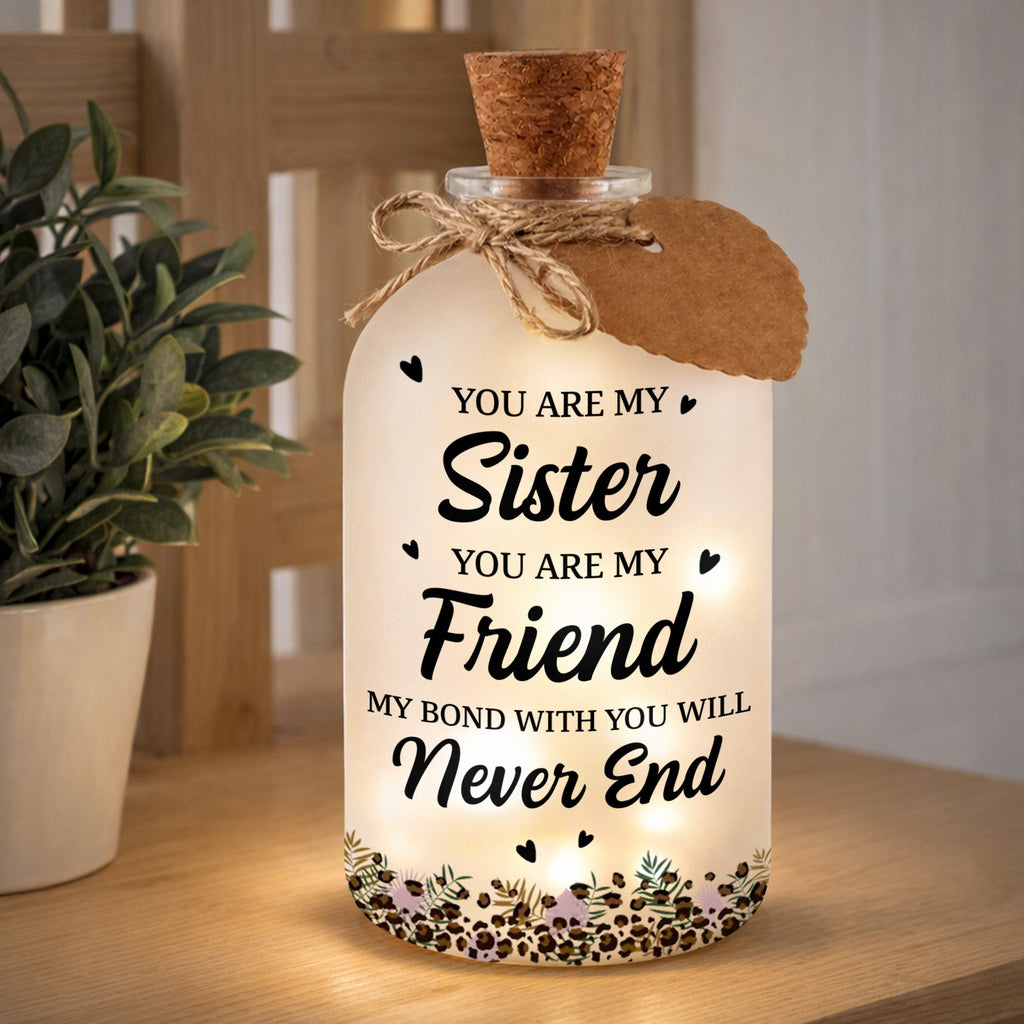 Personalized Short Bottle Light Custom Sister Gift Leopard Print Short Bottle Light GradoCreations