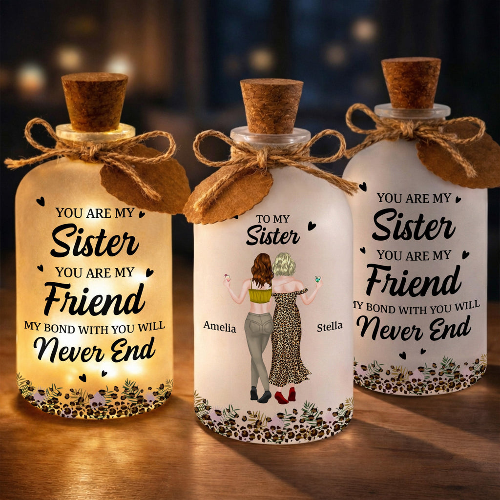Personalized Short Bottle Light Custom Sister Gift Leopard Print Short Bottle Light GradoCreations