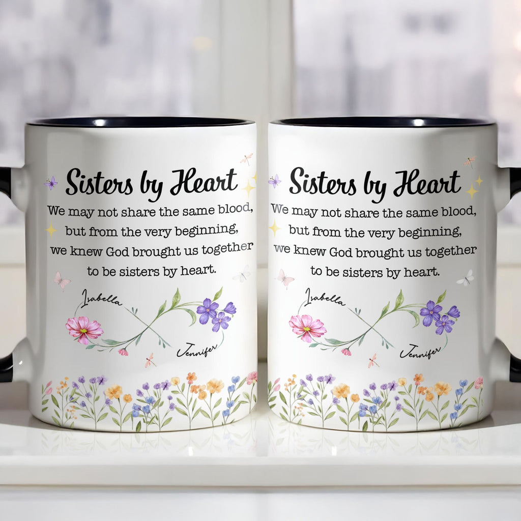 Personalized Sister Mug with Birth Month Flowers Custom Gift Accent Mug GradoCreations