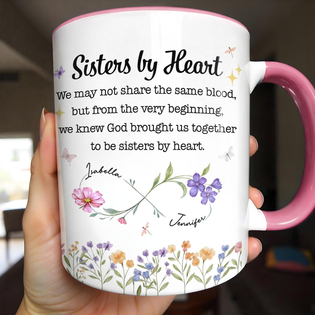 Personalized Sister Mug with Birth Month Flowers Custom Gift Accent Mug GradoCreations