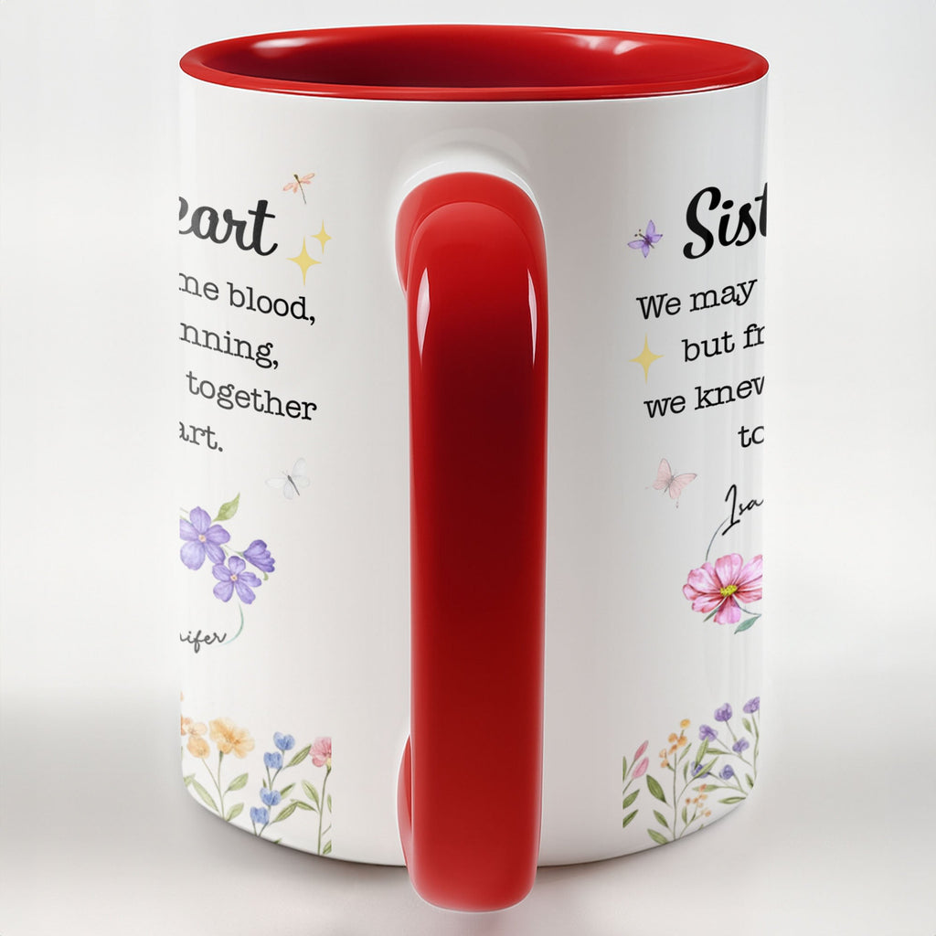 Personalized Sister Mug with Birth Month Flowers Custom Gift Accent Mug GradoCreations
