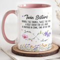 Personalized Accent Mug Birth Month Flowers Infinity Symbol Gift for Sisters