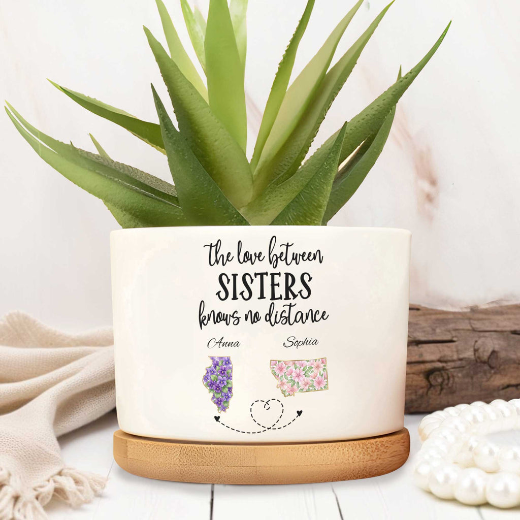 Personalized Ceramic Plant Pot Custom Gift for Sister Ceramic Plant Pot GradoCreations