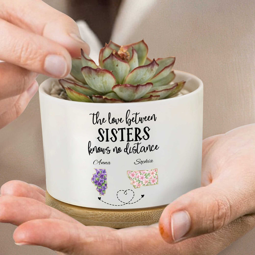 Personalized Ceramic Plant Pot Custom Gift for Sister Ceramic Plant Pot GradoCreations