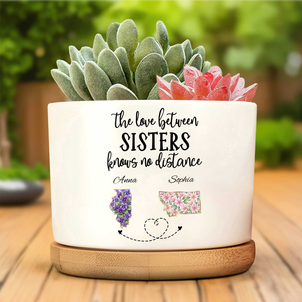 Personalized Ceramic Plant Pot Custom Gift for Sister Ceramic Plant Pot GradoCreations