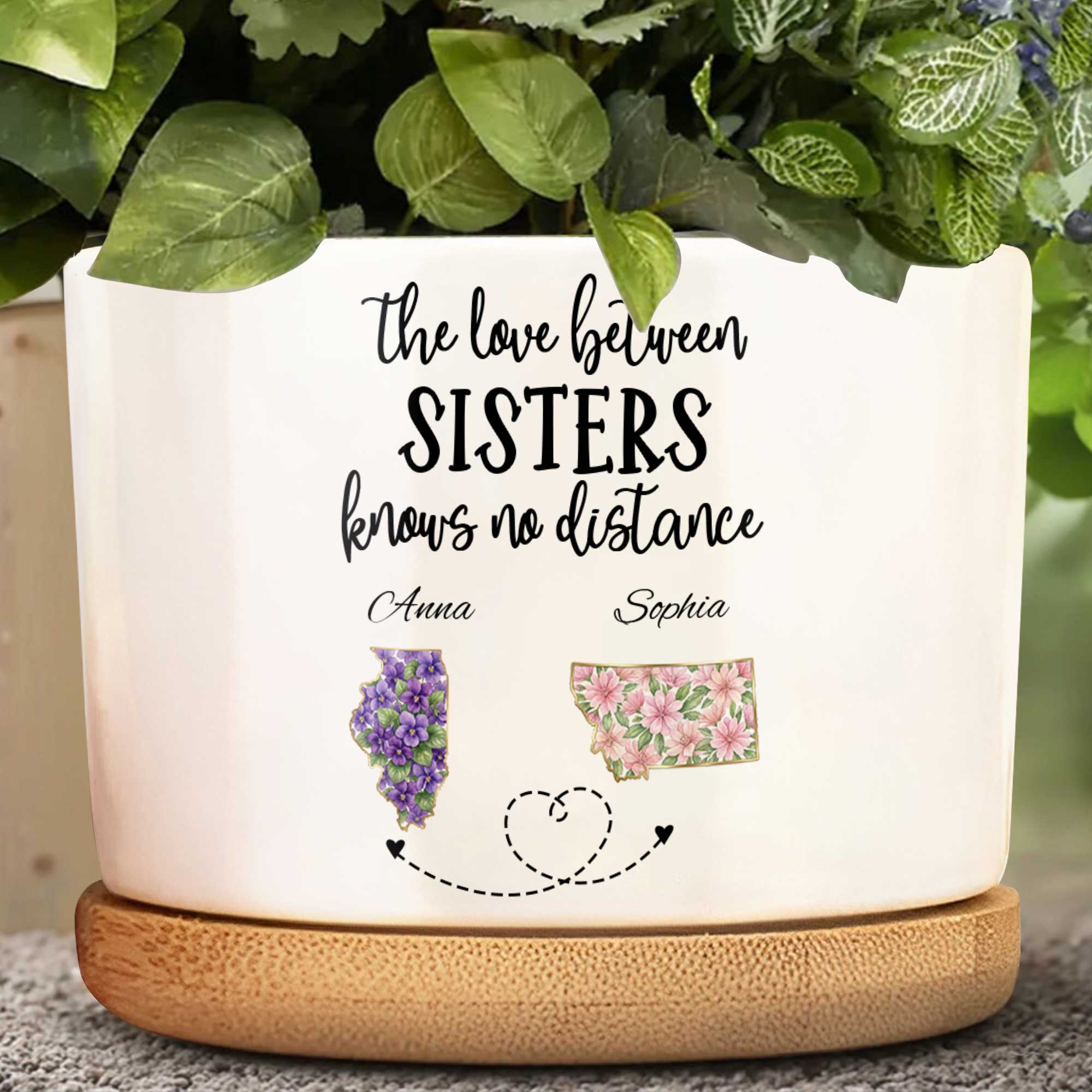 Personalized Ceramic Plant Pot Custom Gift for Sister Ceramic Plant Pot GradoCreations