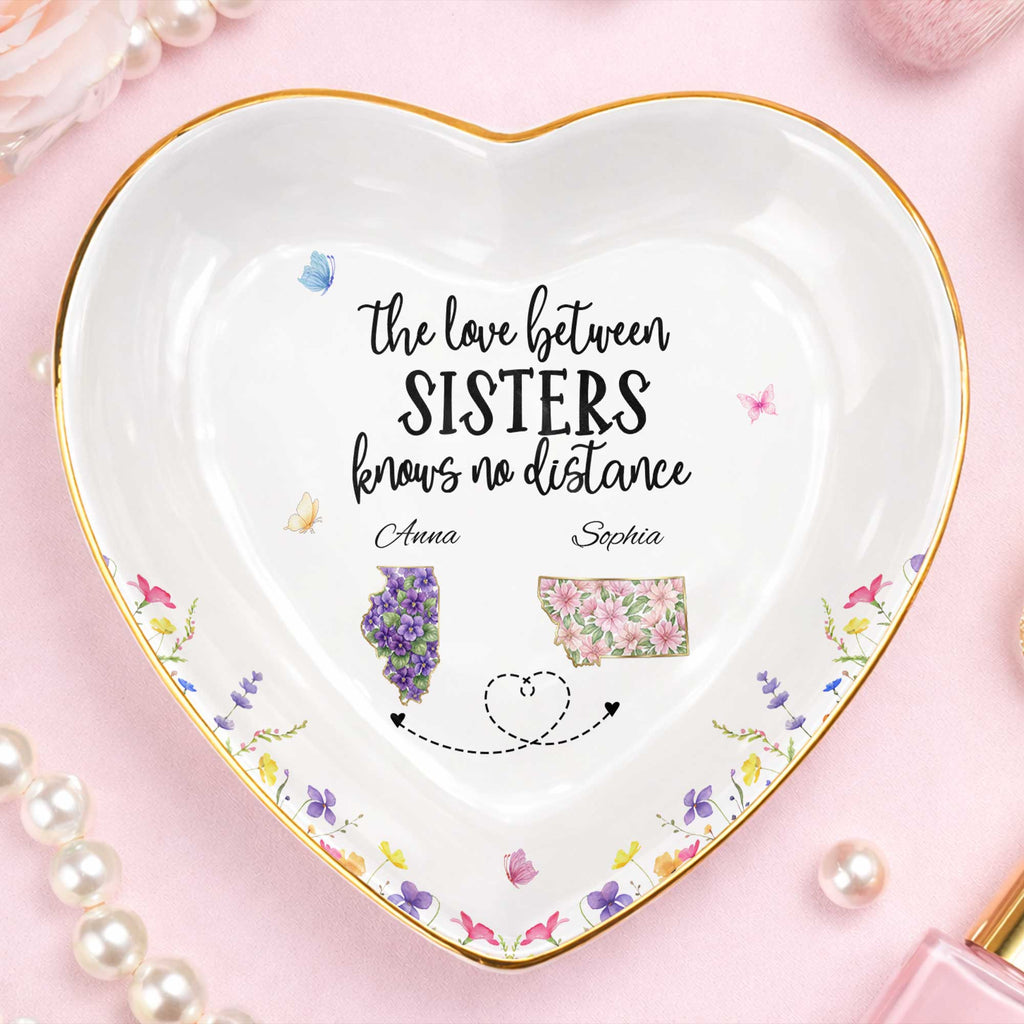 Personalized Heart-Shaped Jewelry Dish Custom Gift for Sister Heart Jewelry Dish GradoCreations