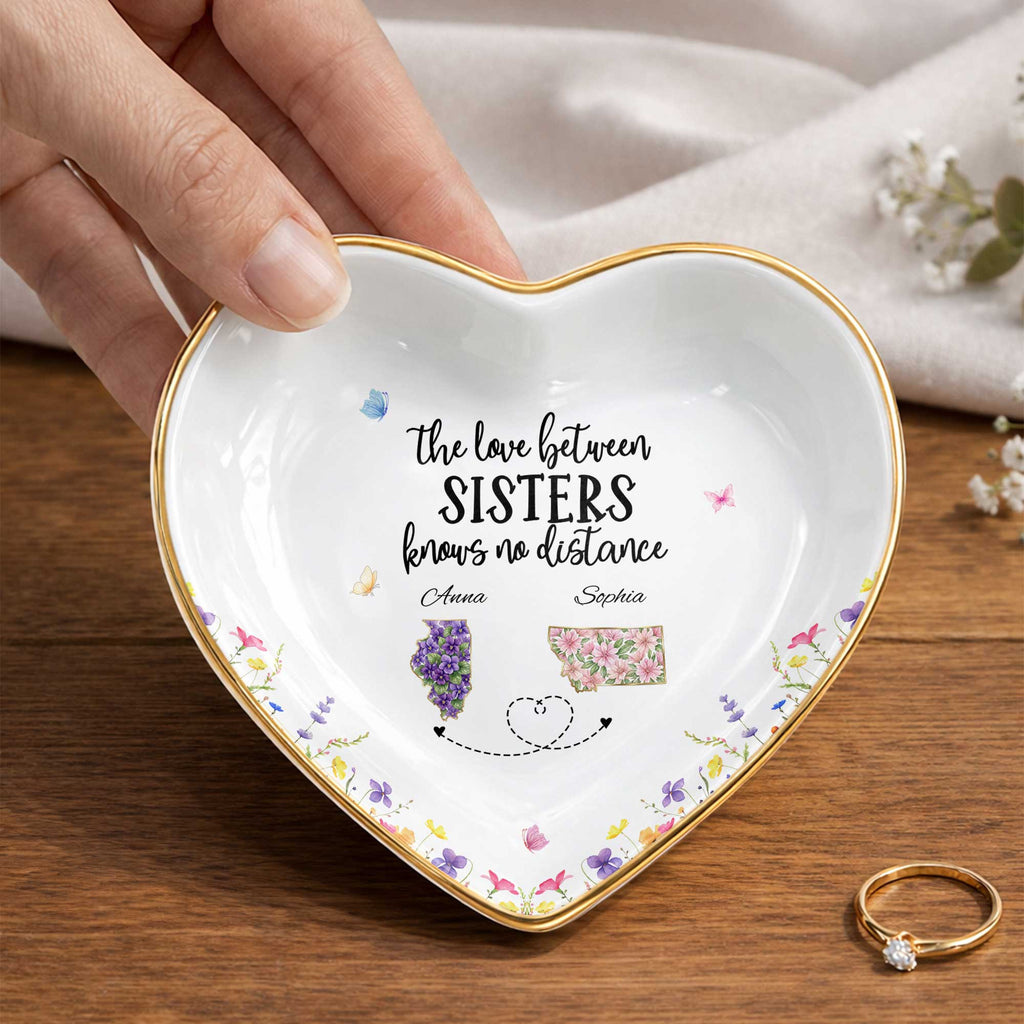 Personalized Heart-Shaped Jewelry Dish Custom Gift for Sister Heart Jewelry Dish GradoCreations
