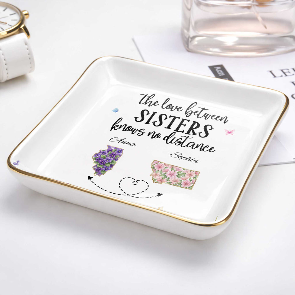 Personalized Floral Jewelry Dish Custom Gift for Sister Jewelry Dish GradoCreations