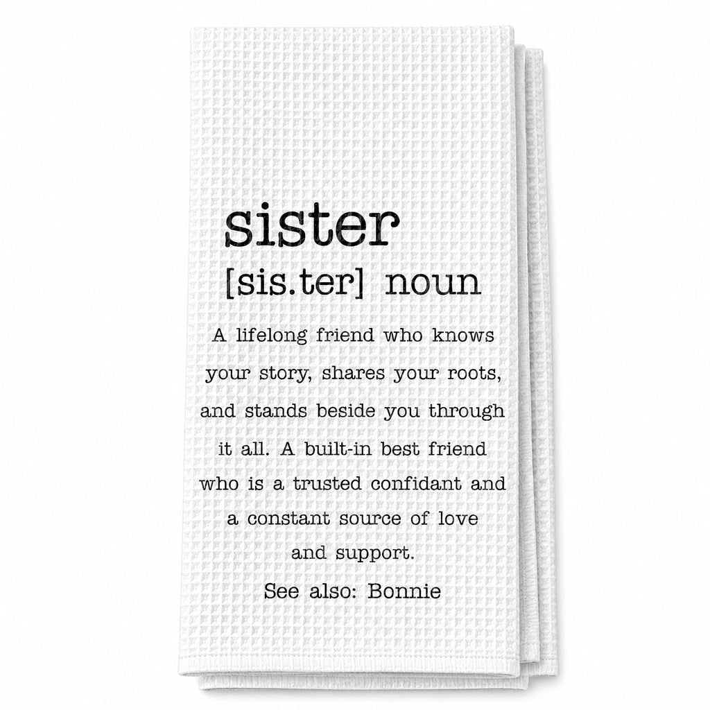 Personalized Dictionary Style Kitchen Towel for Sister Gift