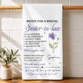 Personalized Kitchen Towel Recipe for Sister-in-law Gift Home Kitchen Towel GradoCreations