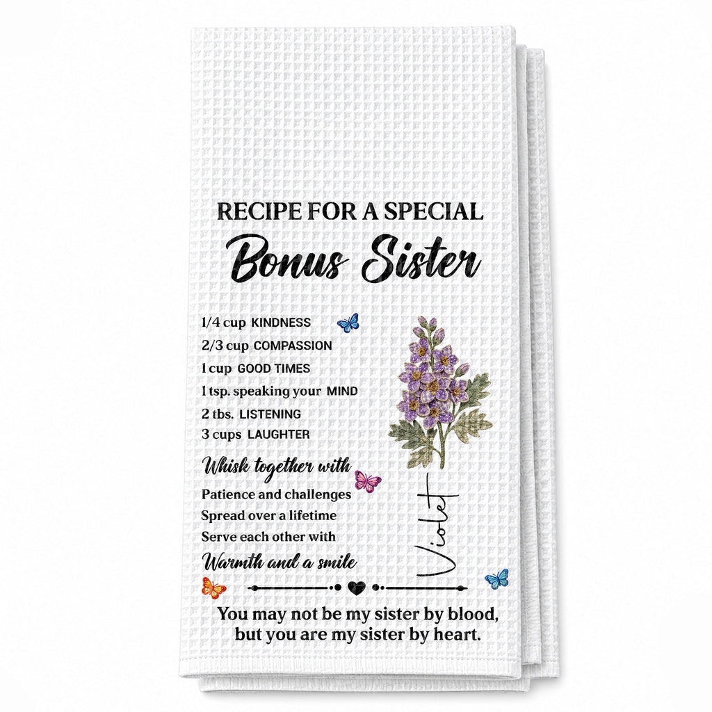 Personalized Kitchen Towel Custom Recipe for Sister-in-Law Gift