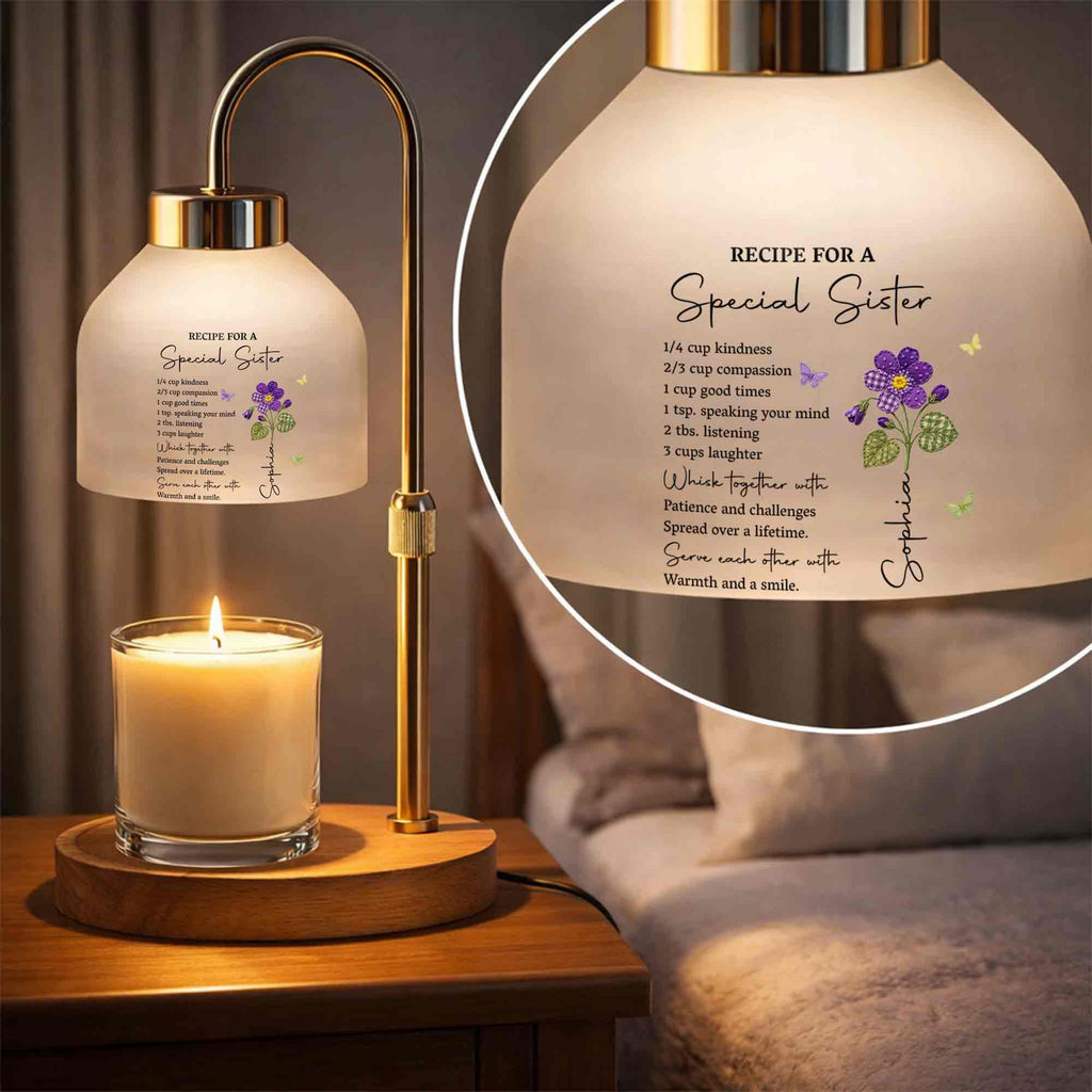 Personalized Candle Warmer Lamp with Custom Design for Sister Candle Warmer Lamp GradoCreations