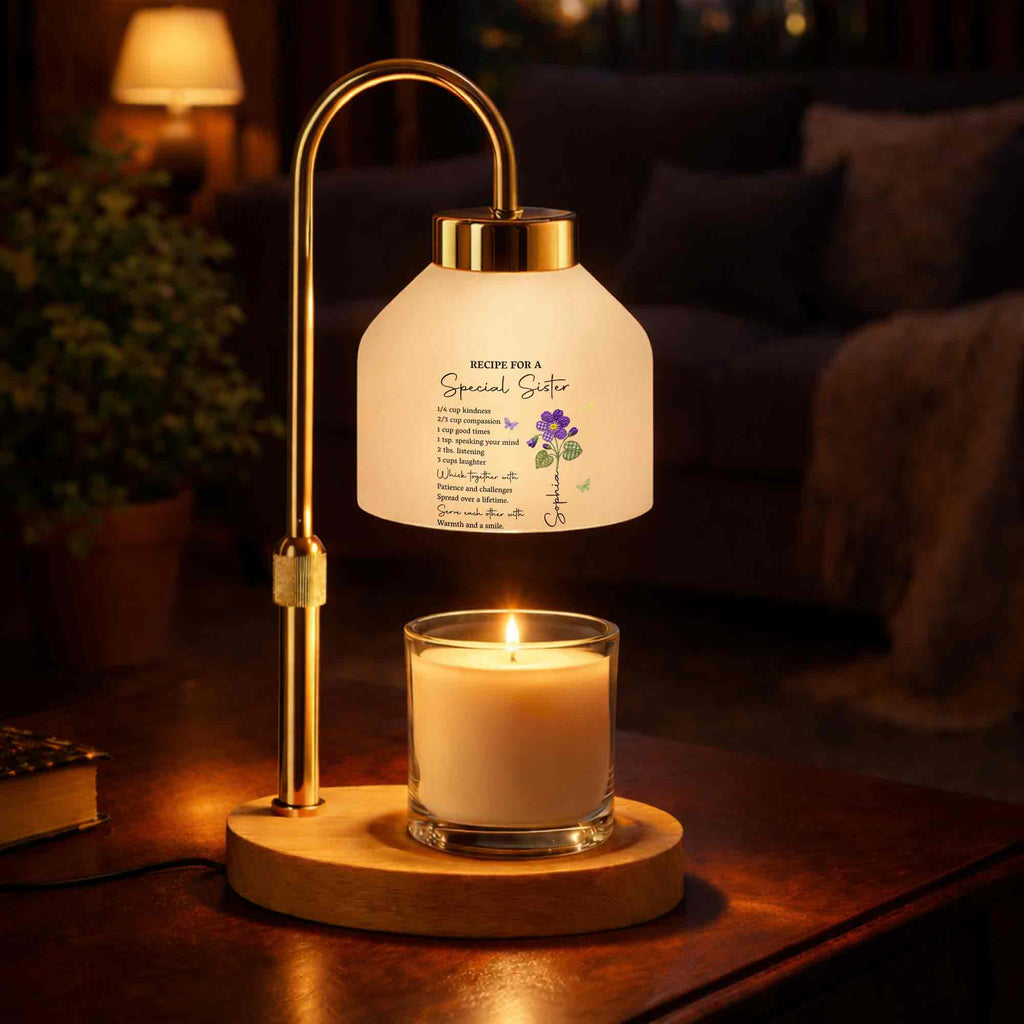 Personalized Candle Warmer Lamp with Custom Design for Sister Candle Warmer Lamp GradoCreations