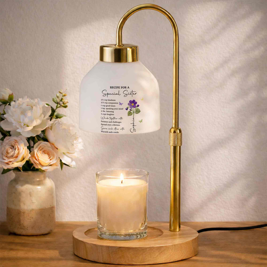 Personalized Candle Warmer Lamp with Custom Design for Sister Candle Warmer Lamp GradoCreations