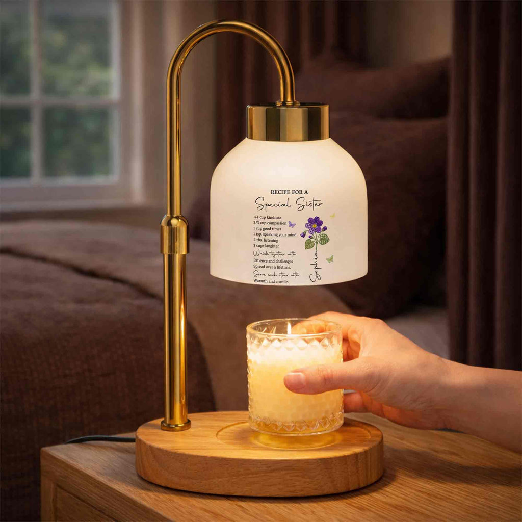Personalized Candle Warmer Lamp with Custom Design for Sister Candle Warmer Lamp GradoCreations