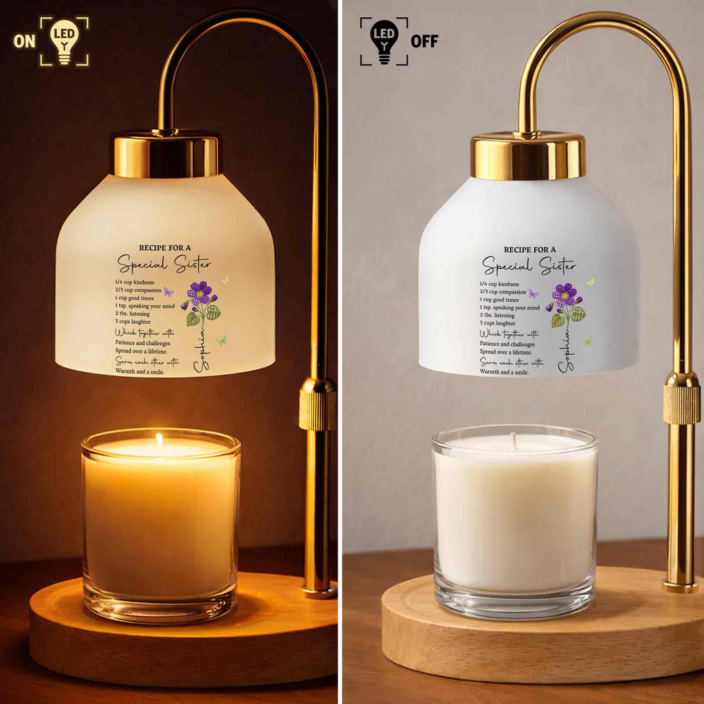 Personalized Candle Warmer Lamp with Custom Design for Sister Candle Warmer Lamp GradoCreations