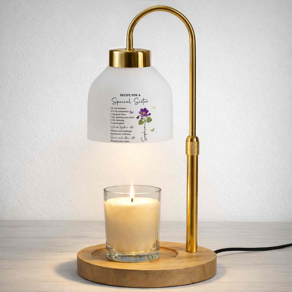 Personalized Candle Warmer Lamp with Custom Design for Sister Candle Warmer Lamp GradoCreations