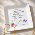 Personalized Birth Month Flowers Jewelry Dish Gift for Sister-in-Law