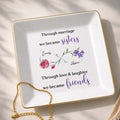 Personalized Floral Infinity Symbol Jewelry Dish Gift for Sister