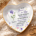 Personalized Heart Jewelry Dish Custom Name Gift for Sister Heart Jewelry Dish GradoCreations