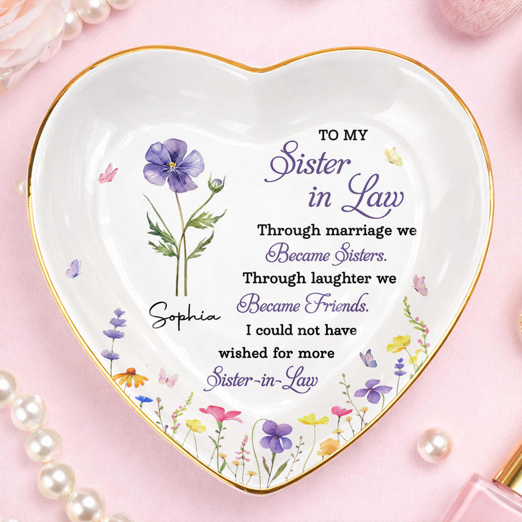 Personalized Heart Jewelry Dish Custom Name Gift for Sister Heart Jewelry Dish GradoCreations
