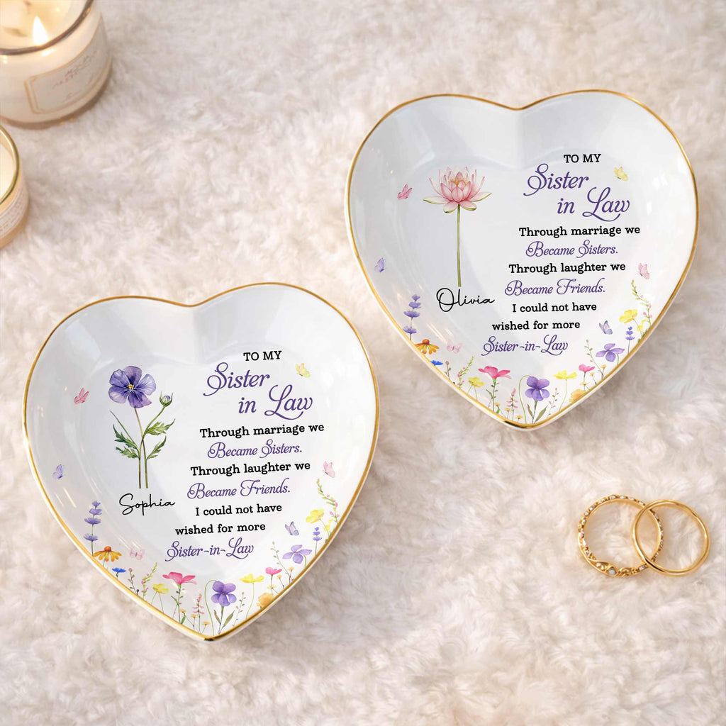 Personalized Heart Jewelry Dish Custom Name Gift for Sister Heart Jewelry Dish GradoCreations