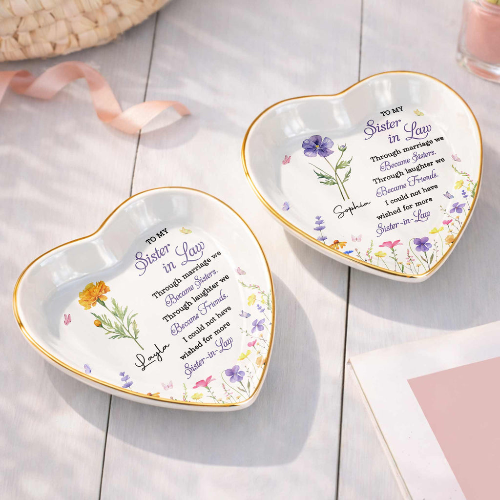 Personalized Heart Jewelry Dish Custom Name Gift for Sister Heart Jewelry Dish GradoCreations