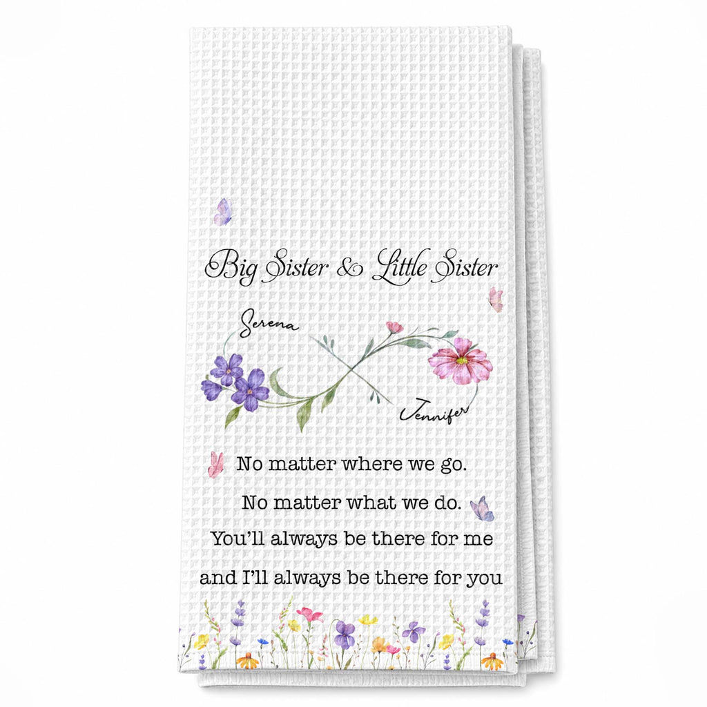 Personalized Kitchen Towel Big Sister Little Sister Gift