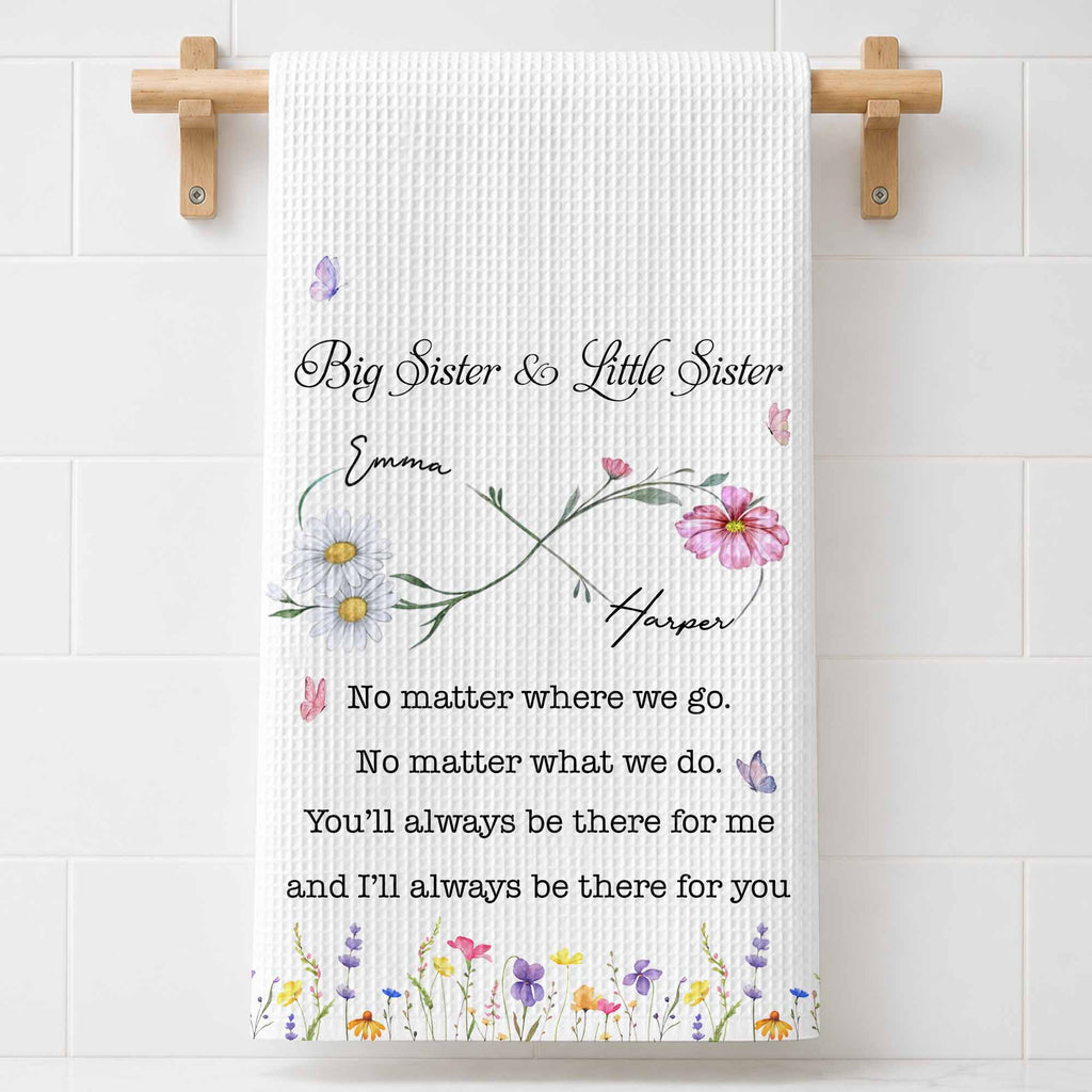 Personalized Kitchen Towel Big Sister Little Sister Gift