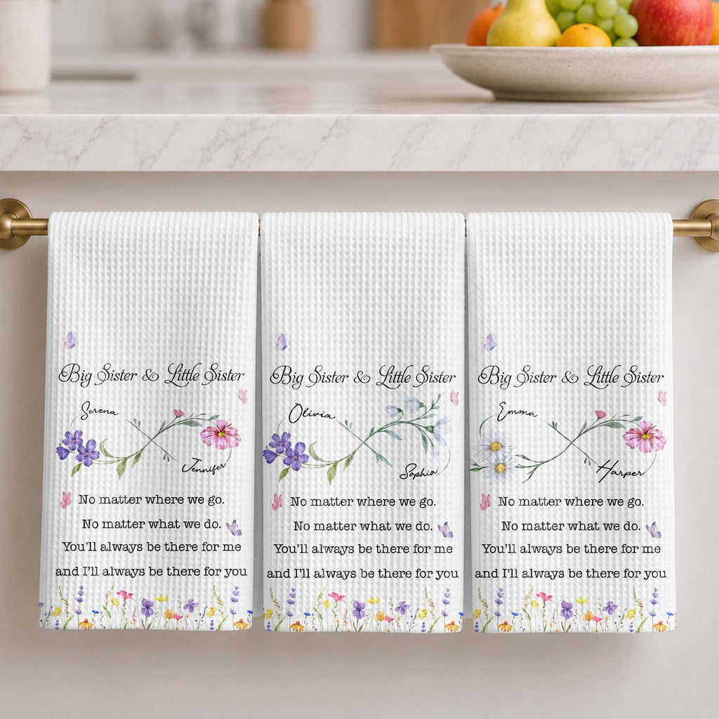 Personalized Kitchen Towel Big Sister Little Sister Gift