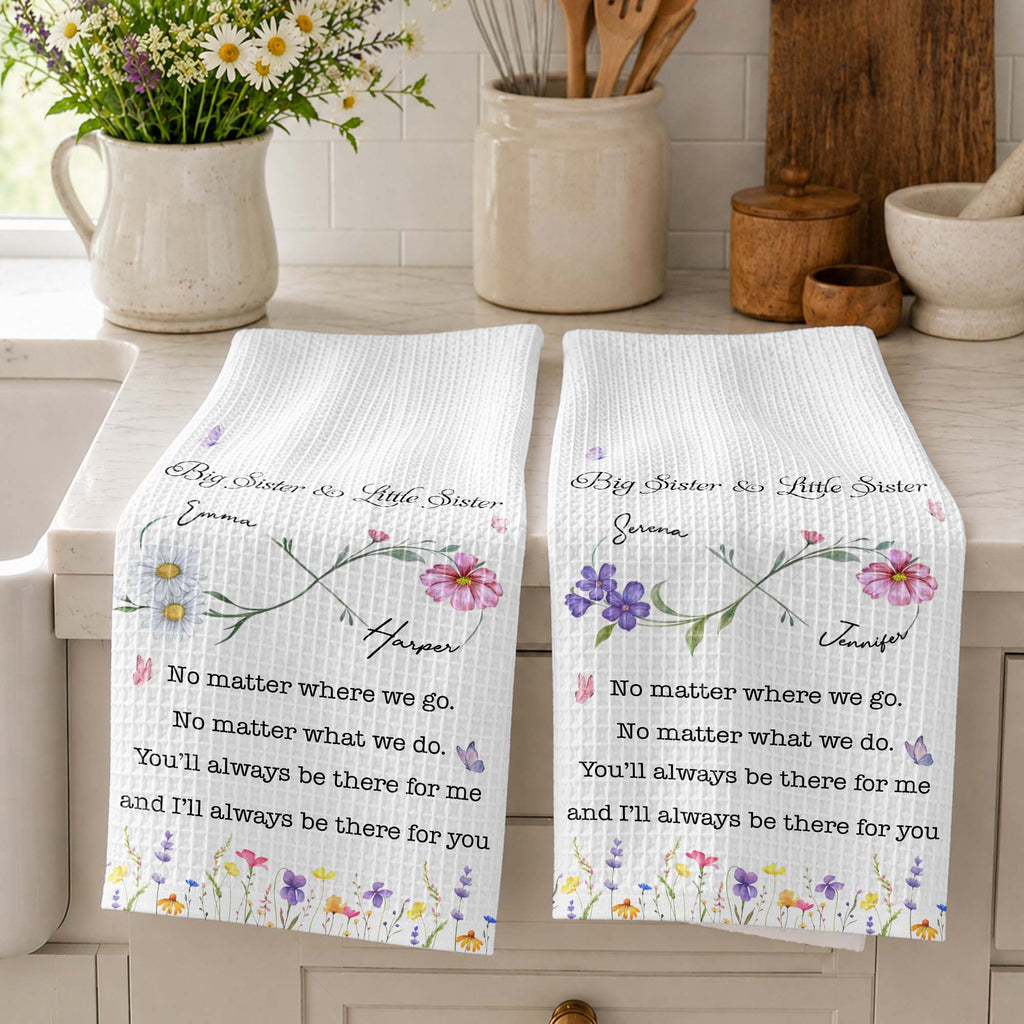 Personalized Kitchen Towel Big Sister Little Sister Gift