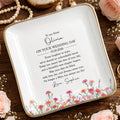 Personalized Wedding Day Jewelry Dish for Sister with Birth Month Flowers Jewelry Dish GradoCreations