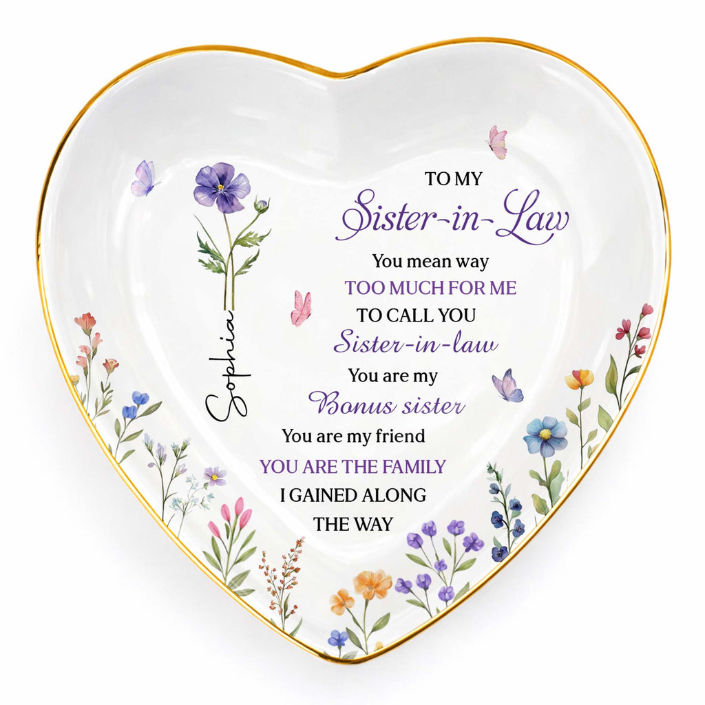 Personalized Heart Jewelry Dish Custom Name Gift for Sister Heart Jewelry Dish GradoCreations