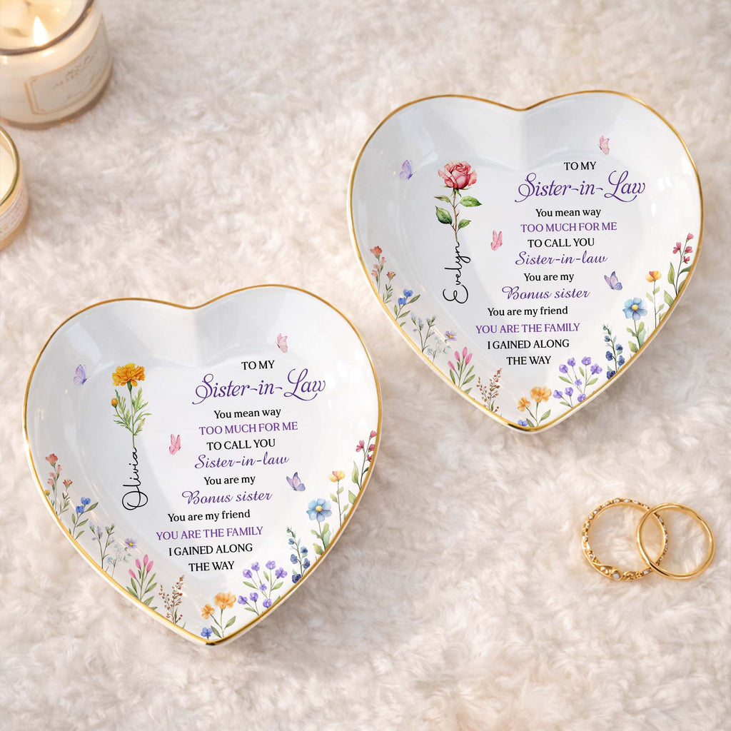 Personalized Heart Jewelry Dish Custom Name Gift for Sister Heart Jewelry Dish GradoCreations
